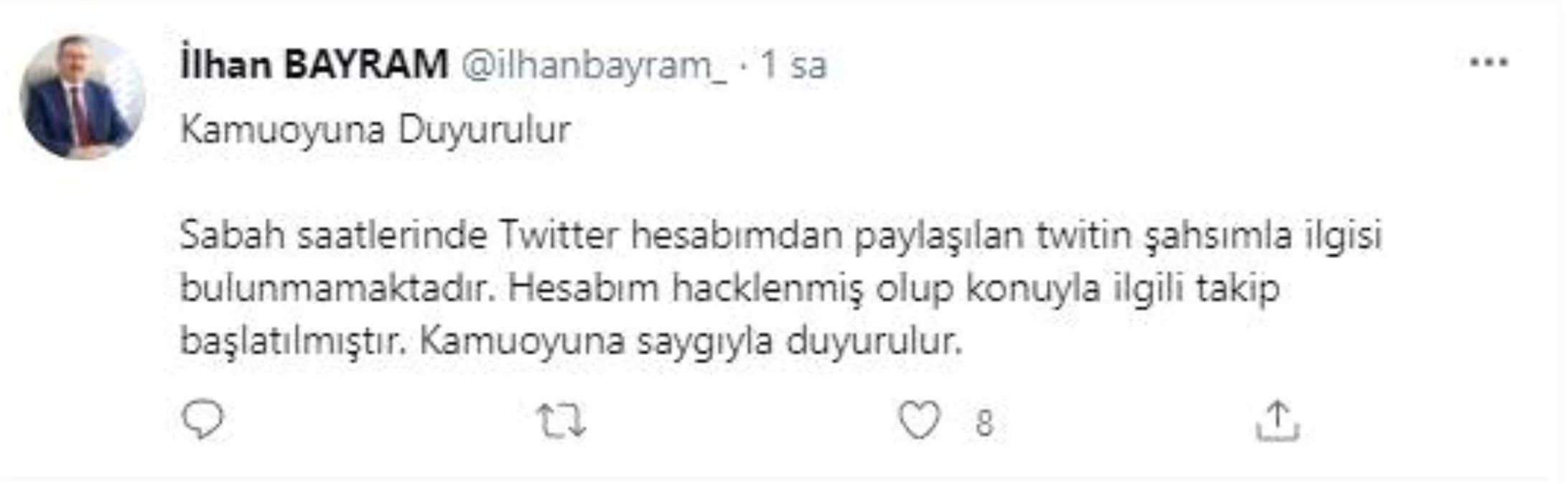 Genel Sekreter Bayram\'ın sosyal medya hesabına saldırı