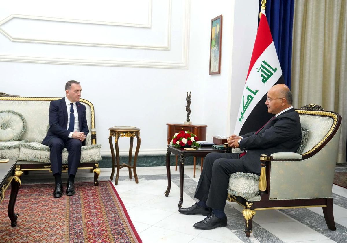 Görevi sona eren Bağdat Büyükelçisi Yıldız, Irak Cumhurbaşkanı Salih ile görüştü
