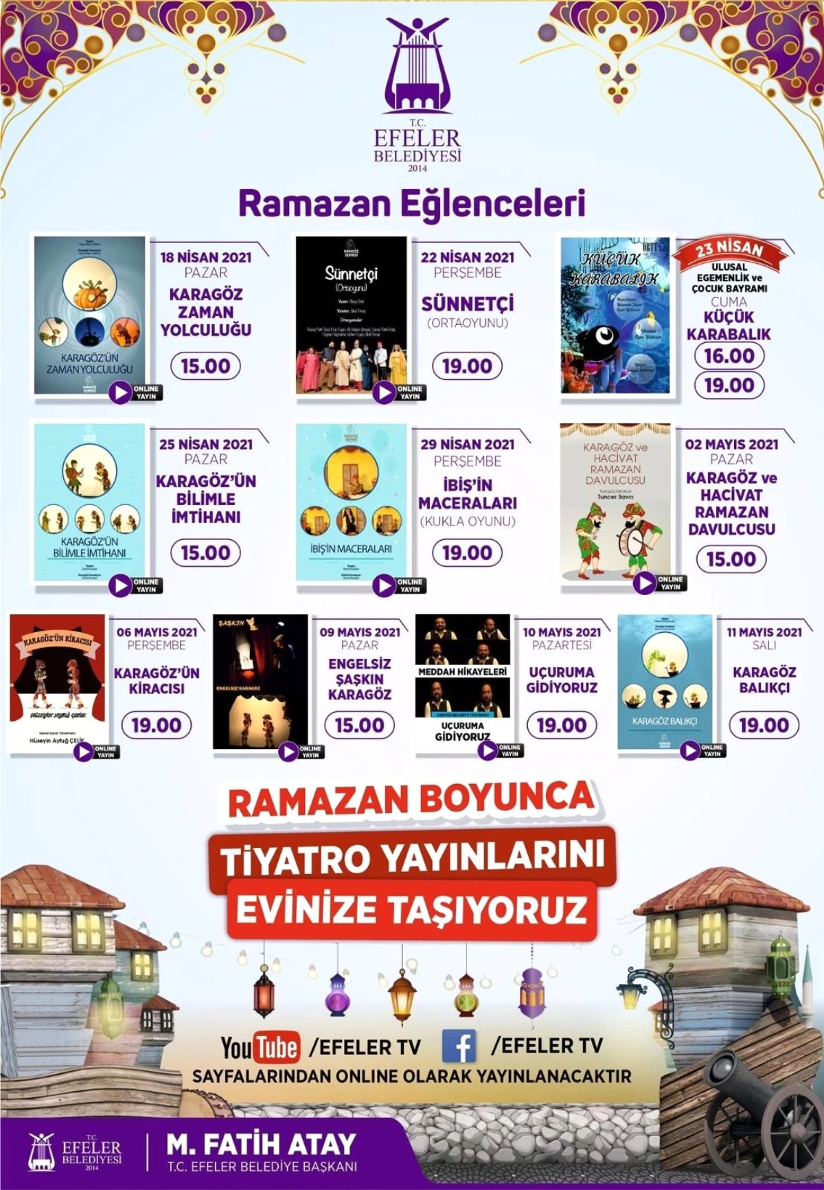 Efeler Belediyesi ramazan eğlencelerini evlere taşıyor