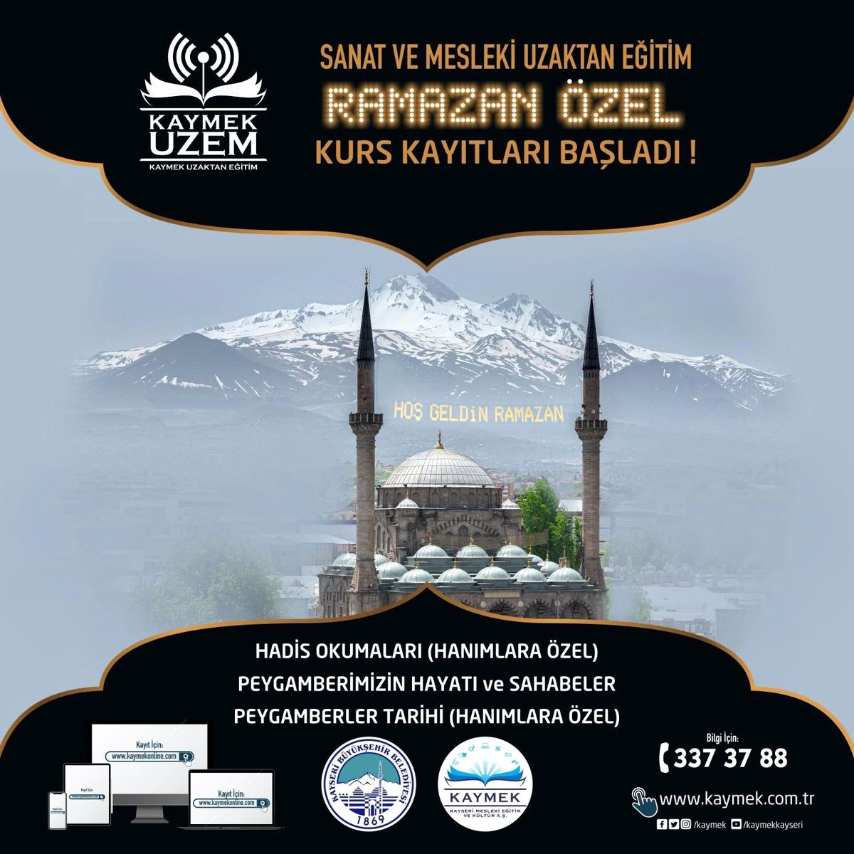 KAYMEK\'te ramazan ayına özel kurslar açılacak