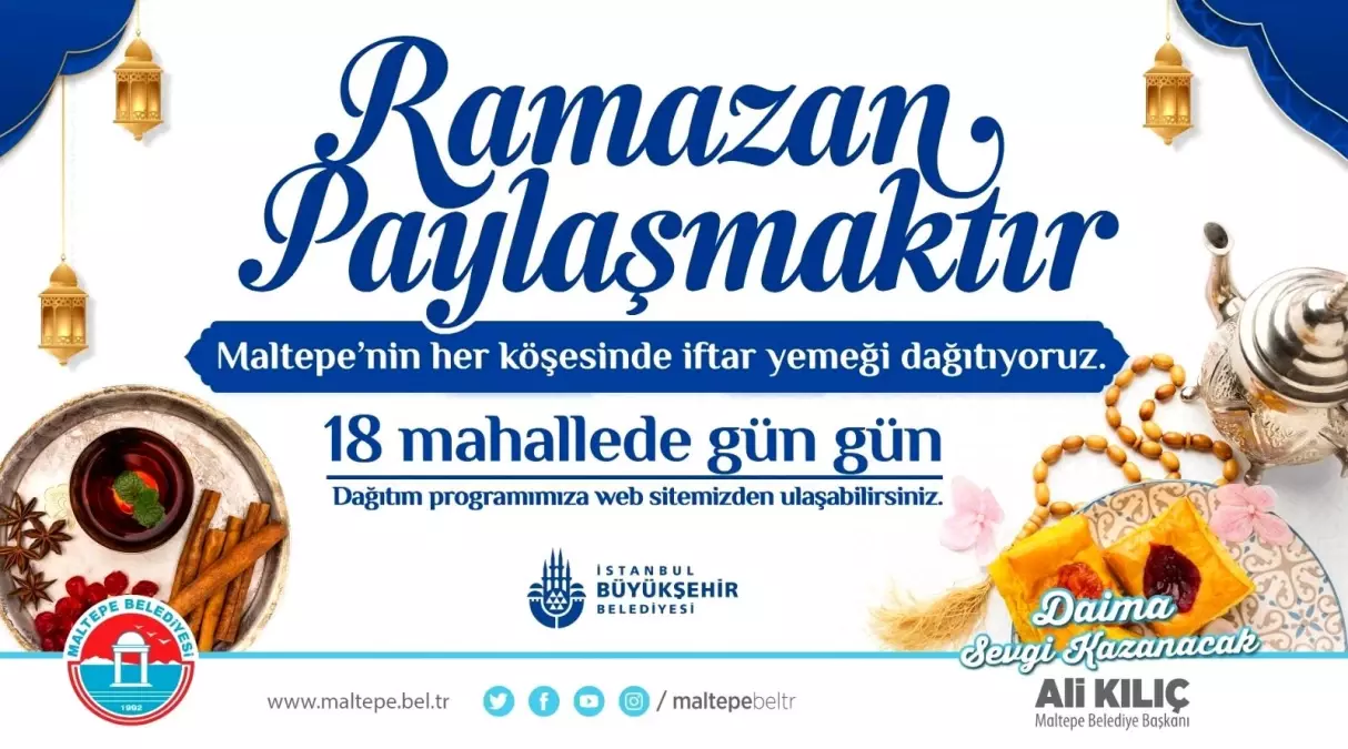 Maltepe Belediyesi\'nden 60 bin kişiye ücretsiz iftar yemeği