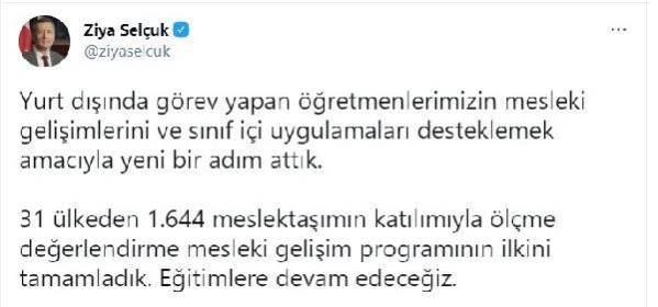 MEB'den 31 ülkede görevlendirilen 1644 öğretmene mesleki eğitim