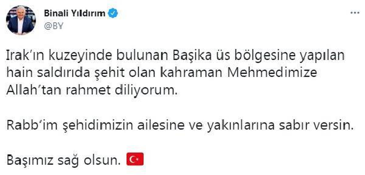 AK Parti\'li Yıldırım: Kahraman Mehmedimize Allah\'tan rahmet diliyorum