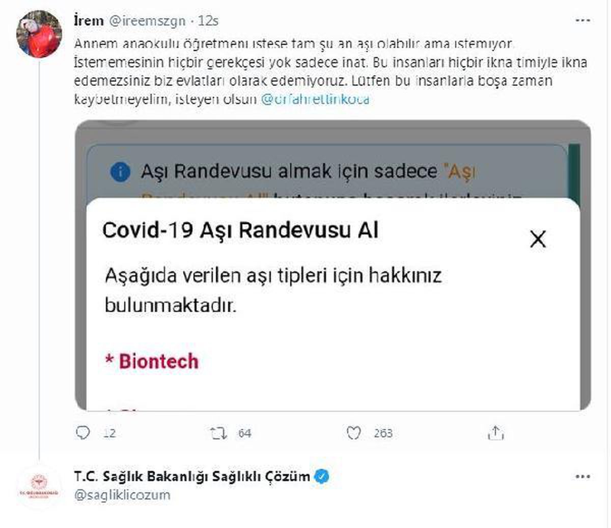 Covid-19 aşısı olmak istemeyen öğretmeni, Bakan Koca ikna etti