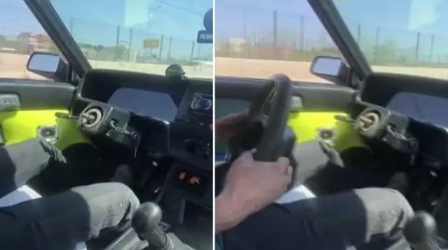 Direksiyonunu çıkardığı otomobiliyle faciaya davetiye çıkardı Direksiyonunu çıkardığı otomobiliyle faciaya davetiye çıkardı