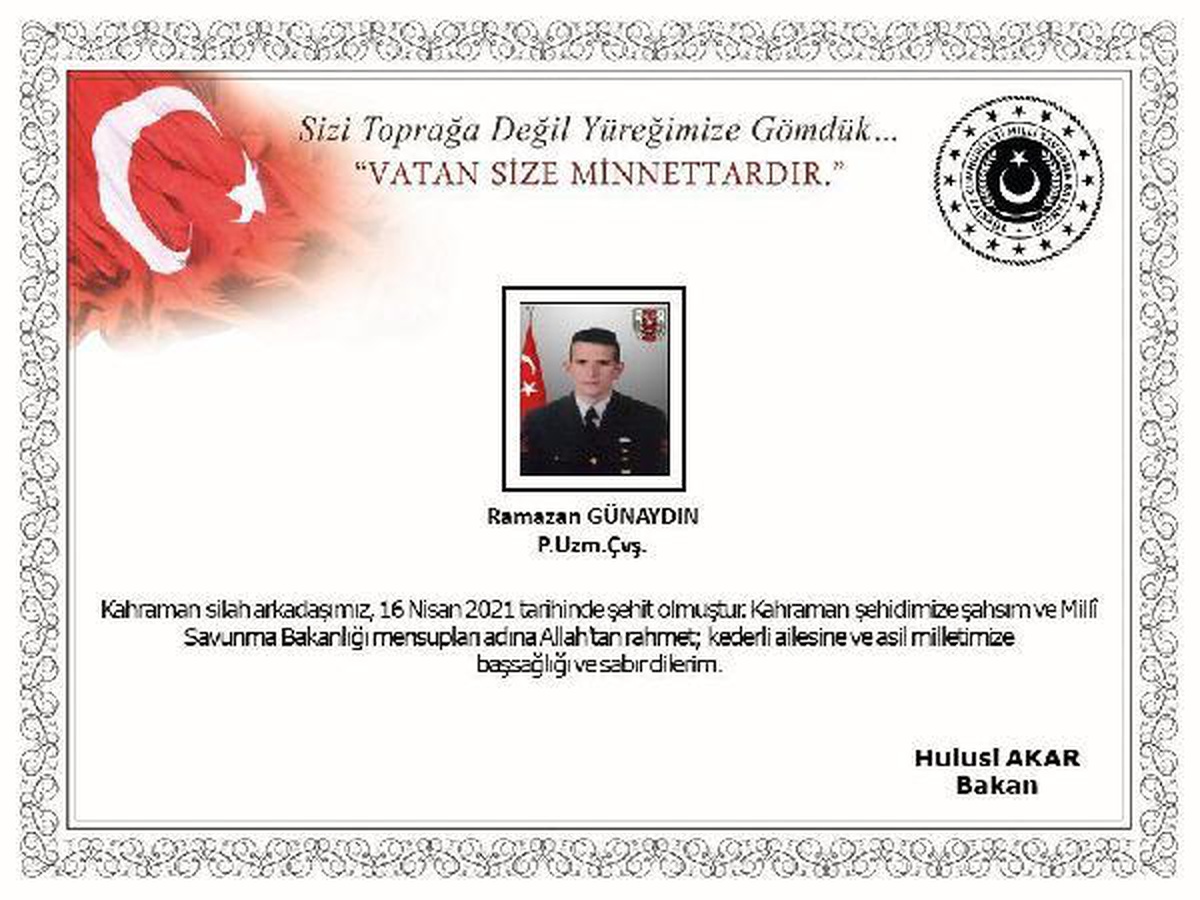 Hakkari\'de görev sırasında kaza geçiren Uzman Çavuş, 5 gün sonra şehit oldu