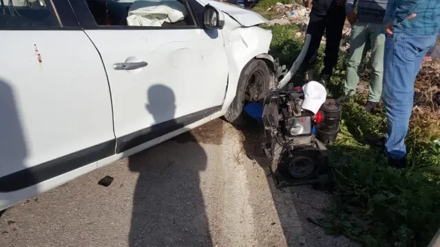 Pat pat ile otomobil çarpıştı: 1 yaralı