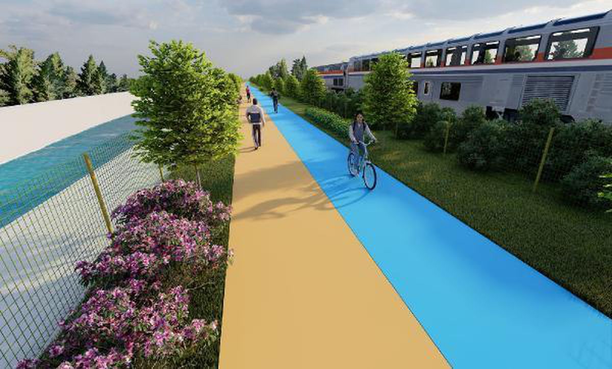 Bahçeşehir Gölet\'te yürüyüş ve bisiklet yolu bir arada