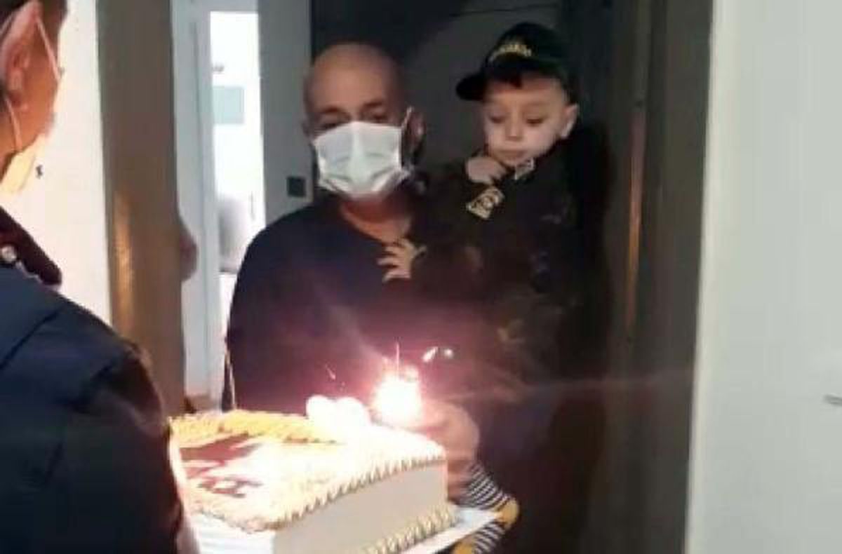 Jandarmadan şehit uzman çavuşun oğlu Efe\'ye doğum günü sürprizi