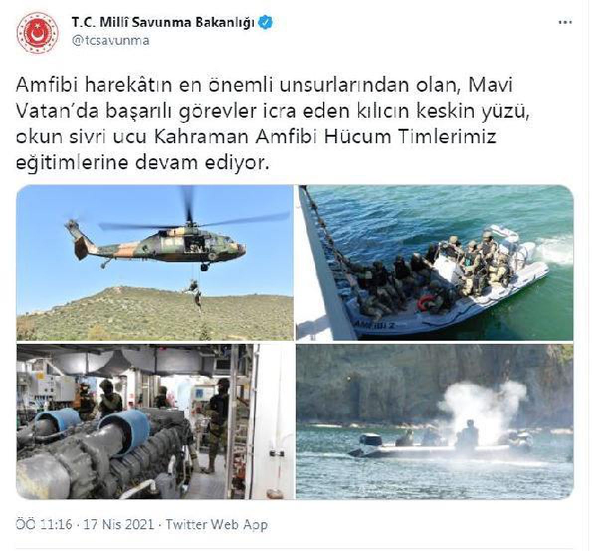 MSB: Amfibi Hücum Timlerimiz eğitimlerine devam ediyor