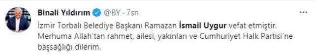 Torbalı Belediye Başkanı Ramazan İsmail Uygur hayatını kaybetti