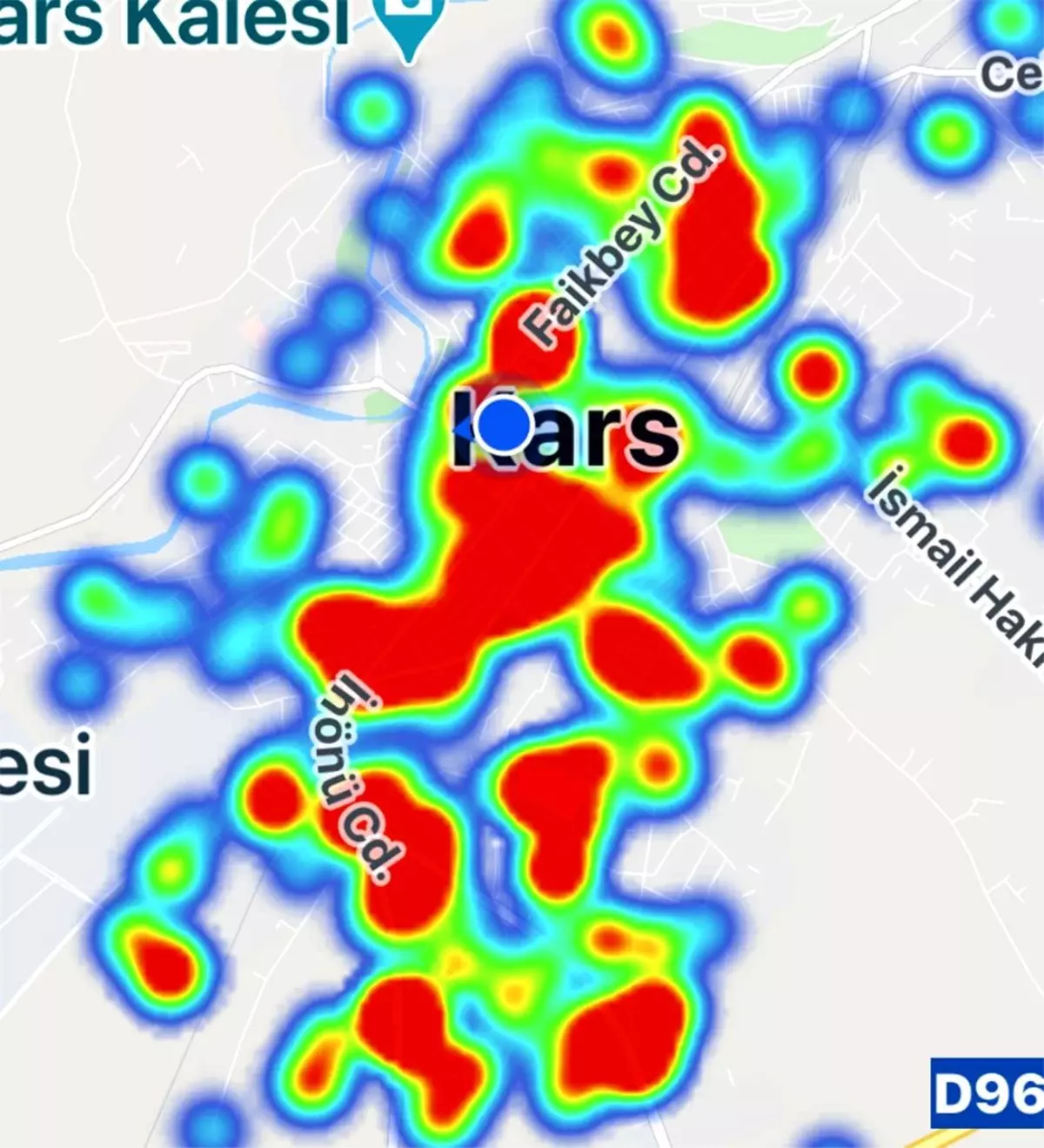 Kars\'ta, korona virüs haritası kızardı