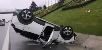 TEM'de yağış nedeniyle 3 aracın karıştığı zincirleme kaza meydana geldi