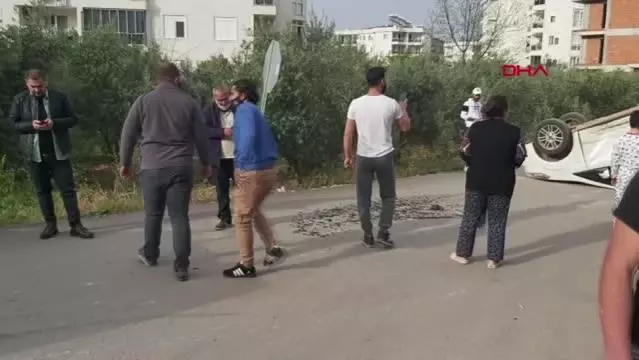 ANTALYA TAKLA ATAN ARAÇTAN BURNU KANAMADAN KURTULDU