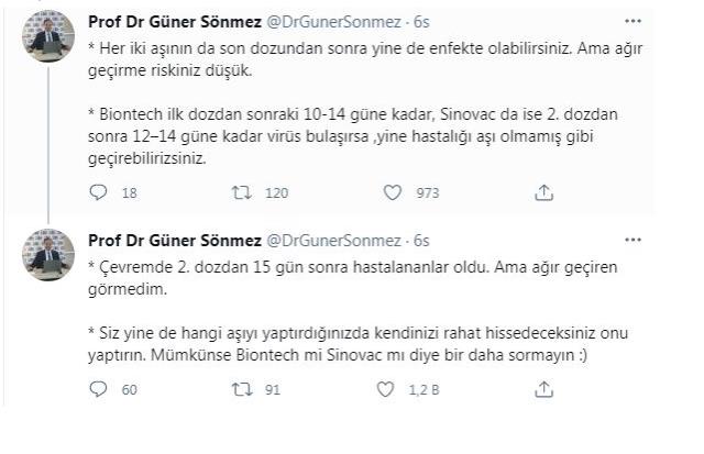 Biontech mi, Sinovac mı? Prof. Dr. Güner Sönmez, madde madde iki aşının özelliklerini sıraladı