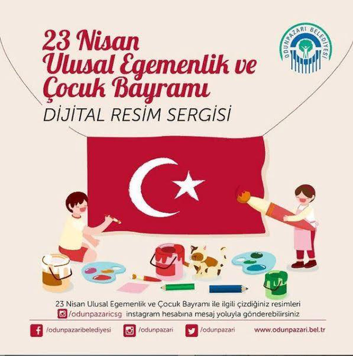 Odunpazarı\'ndan 23 Nisan temalı dijital resim sergisi