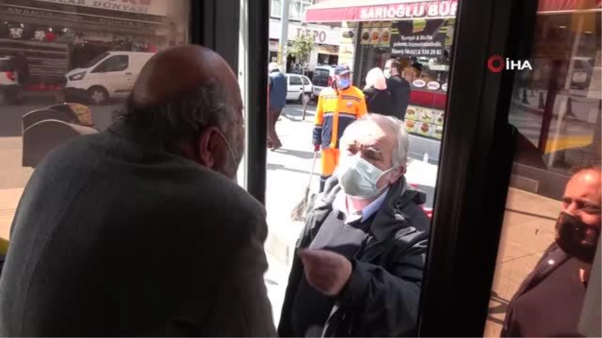 Yaşlı adam yasağa rağmen belediye otobüsüne binmek istedi