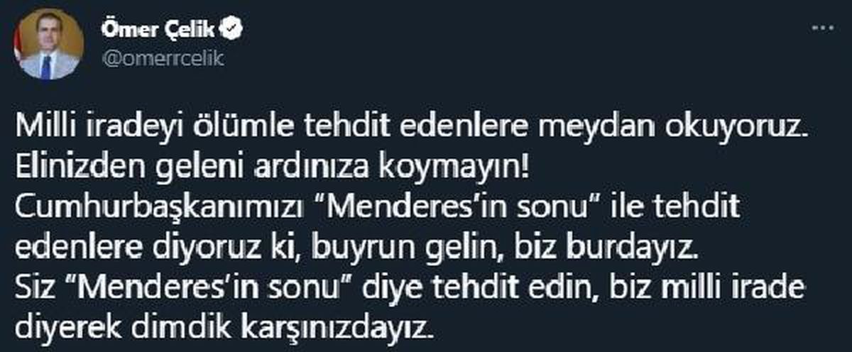 AK Parti Sözcüsü Çelik\'ten, CHP\'li Altay\'a tepki