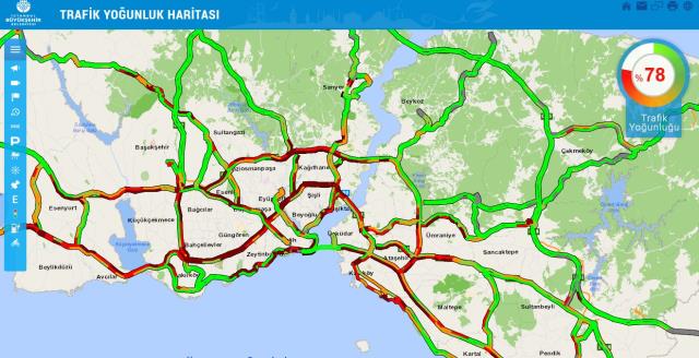 82 saatlik kısıtlama öncesi İstanbul'da trafik yoğunluğu yüzde 78'e ulaştı