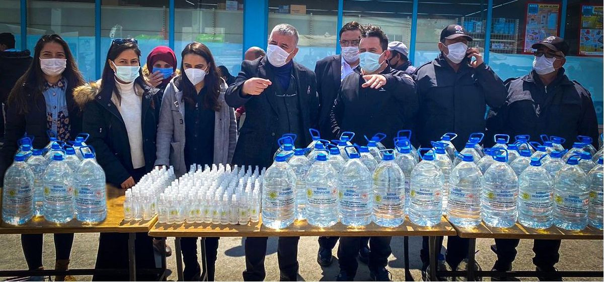 Beylikova\'da dezenfektan dağıtımı yapıldı