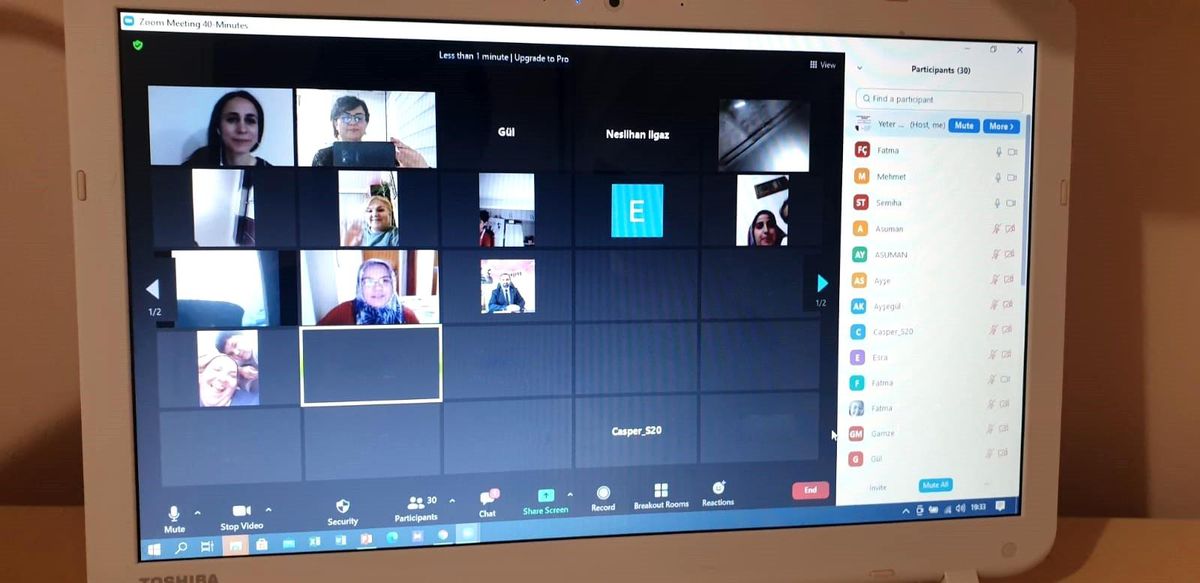 Çevrimiçi seminerlere devam
