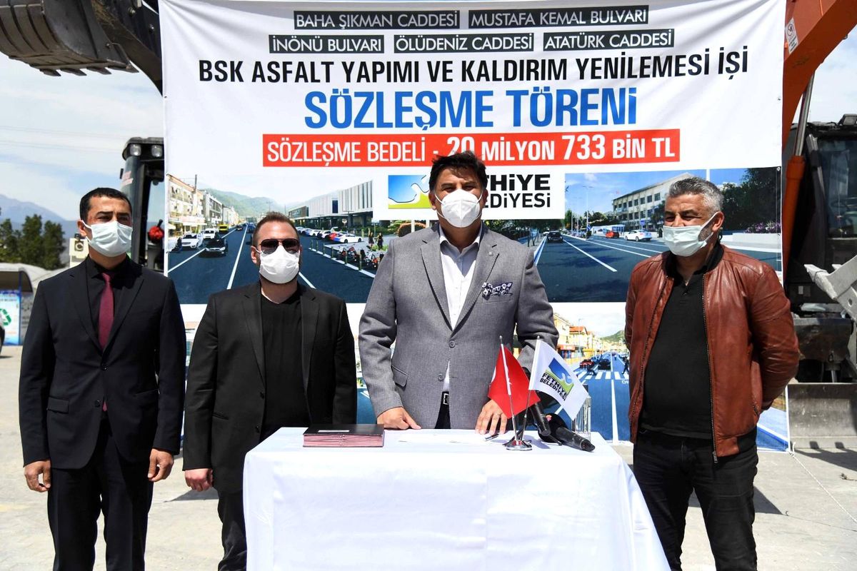 Fethiye\'de sıcak asfalt çalışmaları için imzalar atıldı