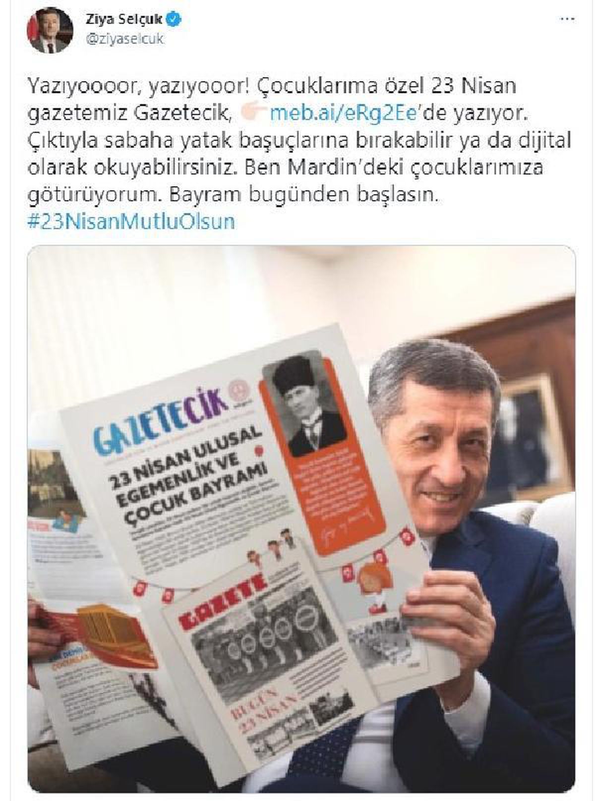 MEB\'den çocuklar için \'23 Nisan\' gazetesi