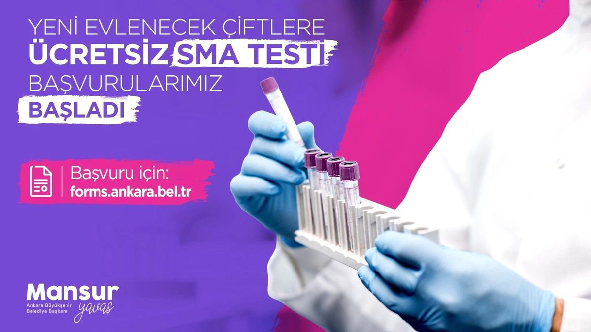 Ankara Büyükşehir Belediyesinin, evlenecek çiftlere ücretsiz SMA testi desteği için başvurular başladı