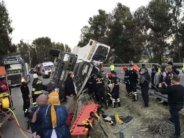 Aydın'da beton mikseri devrildi: 1 ölü,1 yaralı