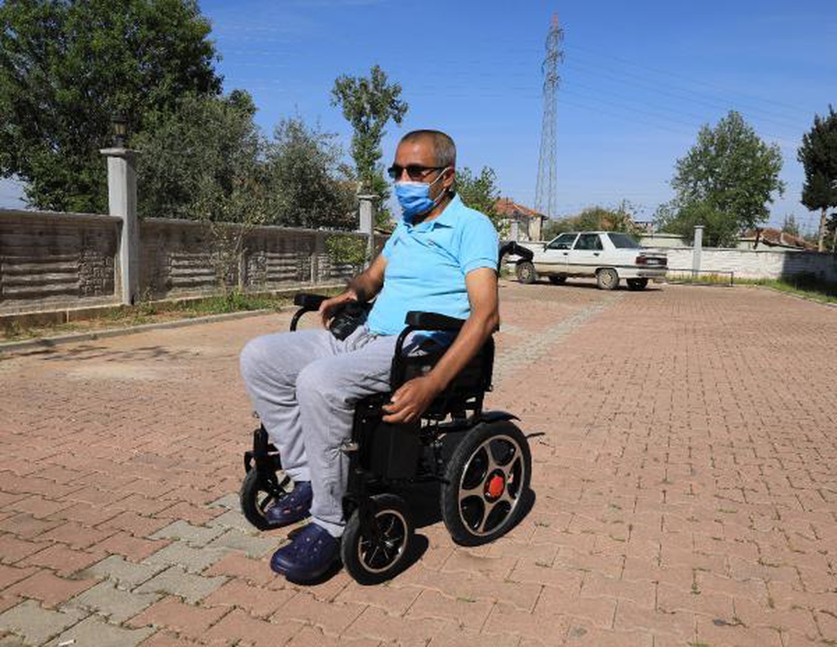Çalınan akülü sandalyesinin yerine yenisi alındı