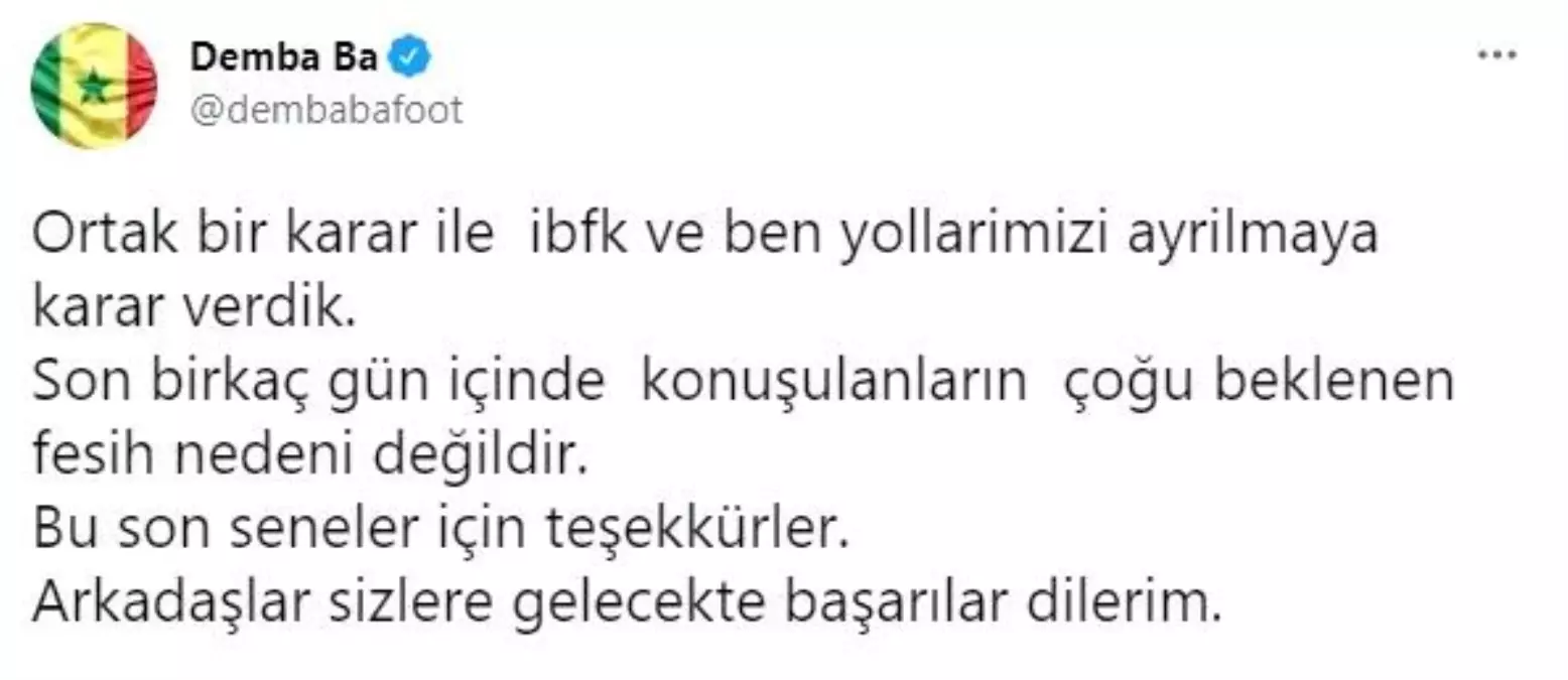 Demba Ba, Medipol Başakşehir\'e veda etti