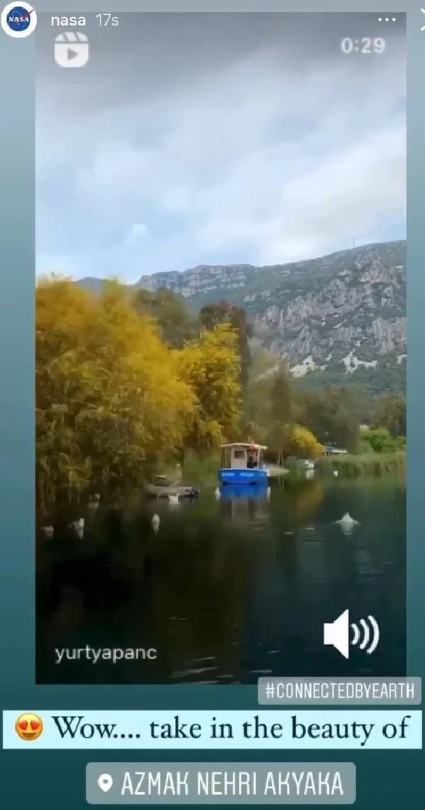 NASA'dan heyecanlandıran paylaşım! Sosyal medya hesabına dünyaca ünlü Azmak Nehri'ni videosunu koyup hayranlığını dile getirdi