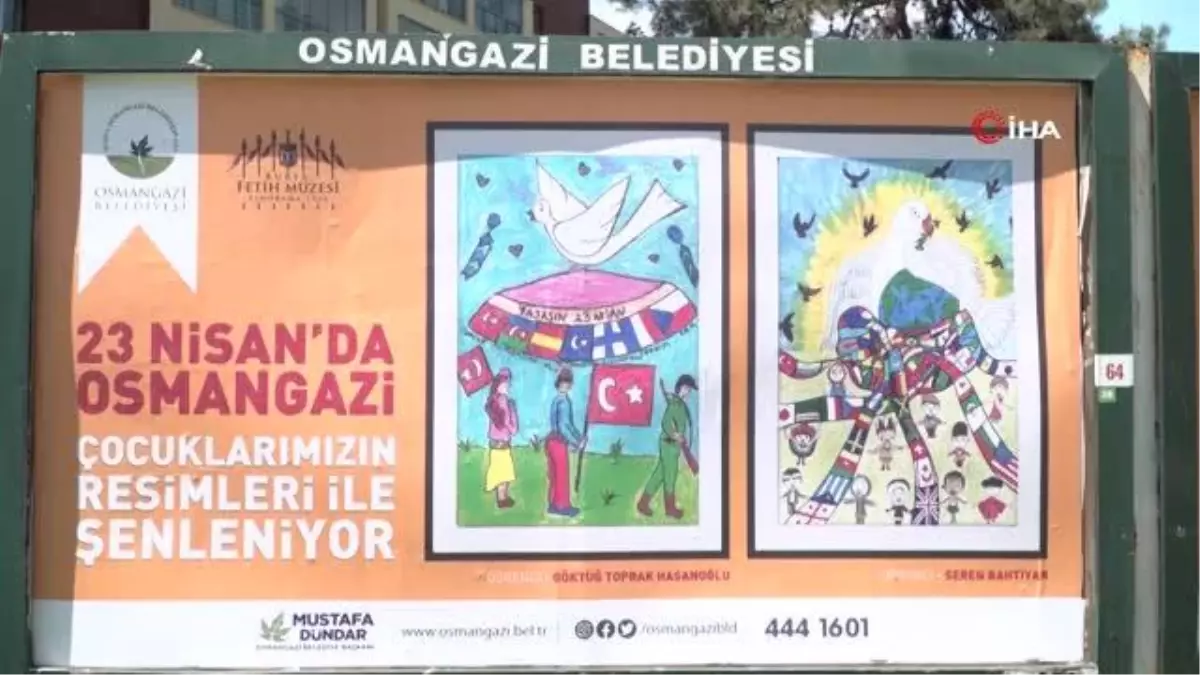 Son dakika haberleri! Osmangazi\'de billboardlar çocukların resimleriyle donatıldı