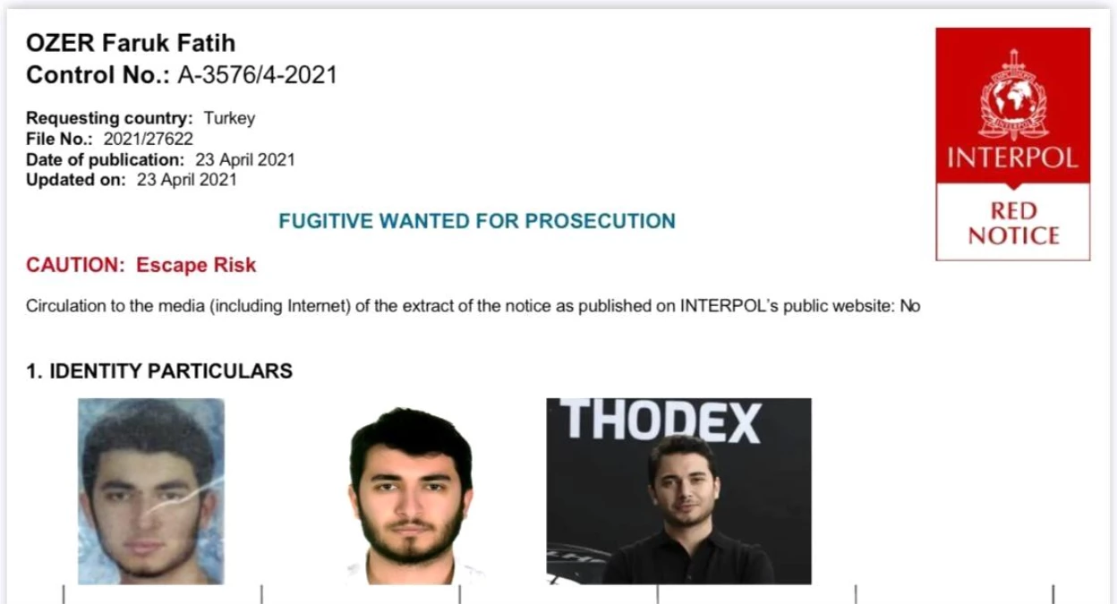 Thodex\'in kurucusu Özer hakkında Interpol tarafından kırmızı bülten çıkarıldı