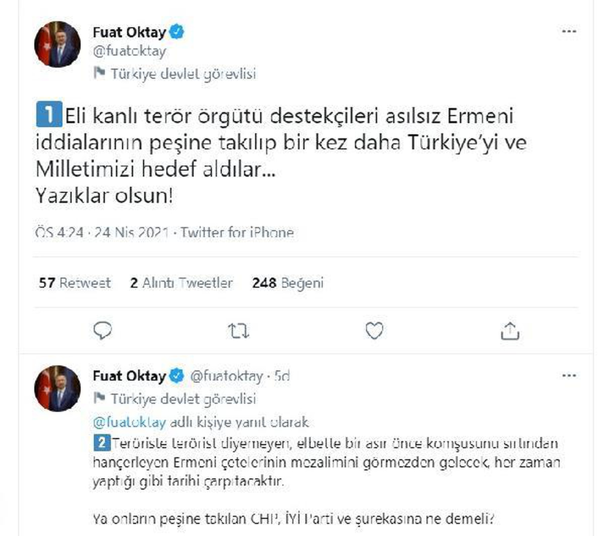 Son dakika haber: Cumhurbaşkanı Yardımcısı Oktay\'dan HDP\'ye tepki: Yazıklar olsun