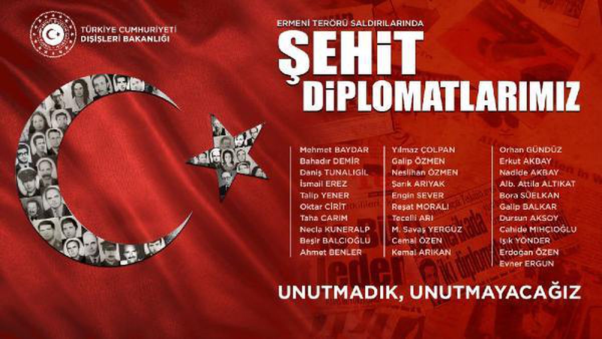 Son Dakika | Dışişleri: Ermeni terörünün şehit ettiği arkadaşlarımız unutmadık