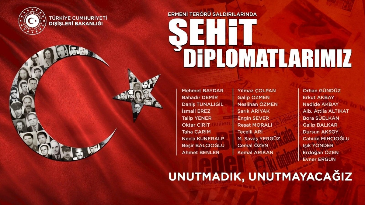 Son dakika! Dışişleri\'nden Ermeni terörü saldırılarında şehit olan diplomatlar için paylaşım