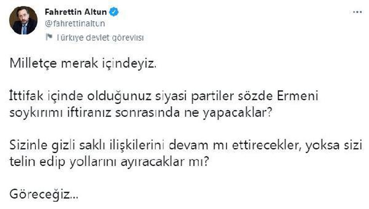 Son dakika haberleri | İletişim Başkanı Altun\'dan HDP\'ye tepki: Sizin tarihiniz, terör örgütünün tarihi (2)