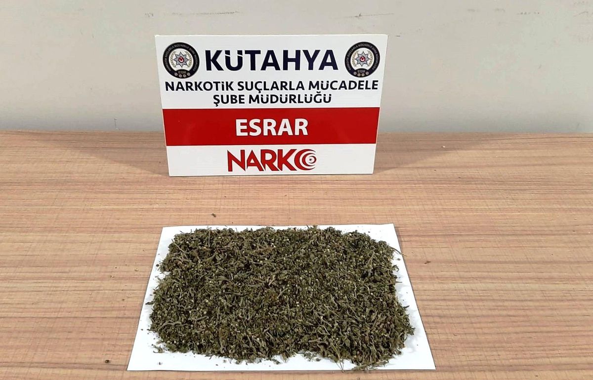 Kütahya\'da şüpheli şahsın çantasından esrar çıktı