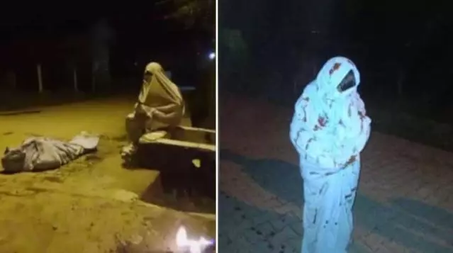 Beyaz çarşafla şaka yapan gençler, Ramazan davulcusuna ecel terleri döktürdü Beyaz çarşafla şaka yapan gençler, Ramazan davulcusuna ecel terleri döktürdü