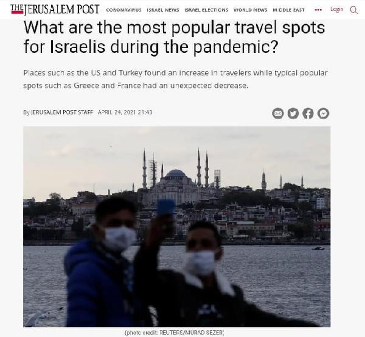 İsrailliler\'in tatil için ilk tercihi Türkiye ve ABD oldu