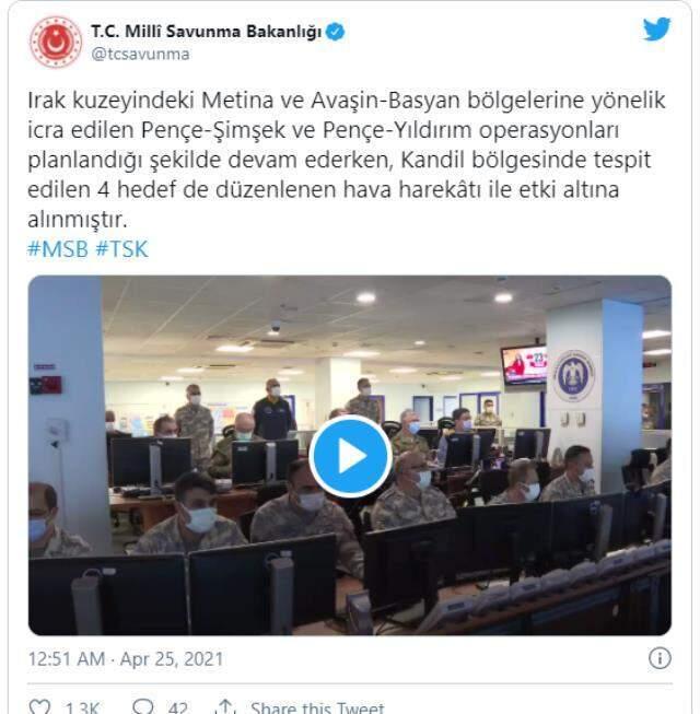 Kandil'de tespit edilen 4 hedef hava harekatıyla etki altına alındı Kandil'de tespit edilen 4 hedef hava harekatıyla etki altına alındı