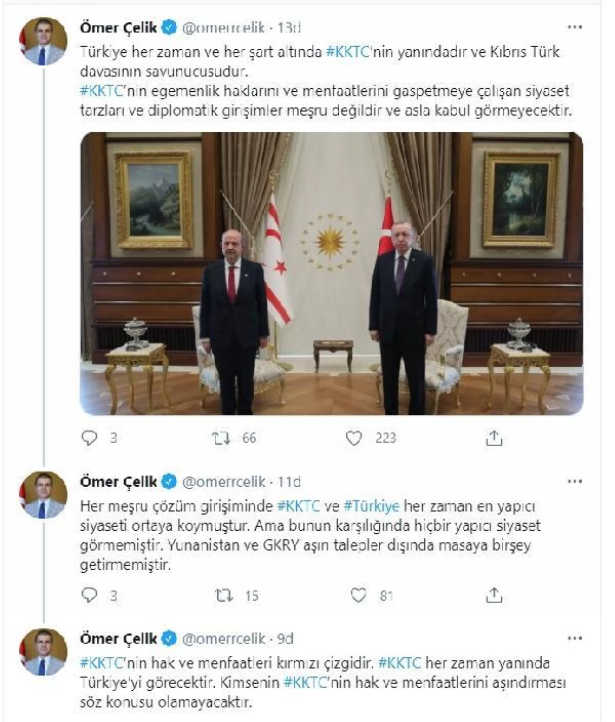 Cumhurbaşkanı Erdoğan, KKTC Cumhurbaşkanı Tatar ile görüştü