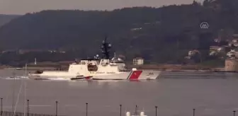 ÇANAKKALE - ABD sahil güvenlik gemisi 'USCGC Hamilton' Çanakkale Boğazı'ndan geçişine başladı