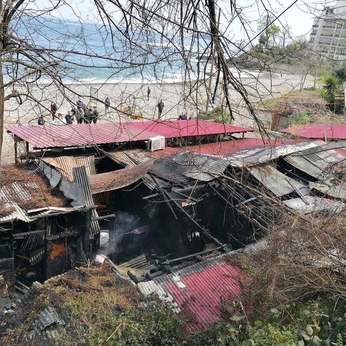 Son dakika: Giresun\'da Çerkez plajında yangın çıktı