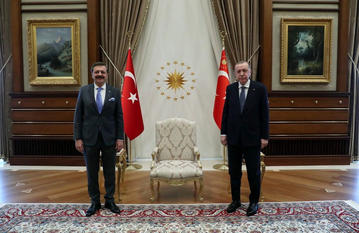 Cumhurbaşkanı Erdoğan, TOBB Başkanı Rifat Hisarcıkloğlu\'nu kabul etti