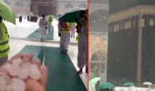 Mekke'ye ceviz büyüklüğünde dolu yağdı! Müslümanlar Kabe'yi yoğun yağış altında tavaf etti