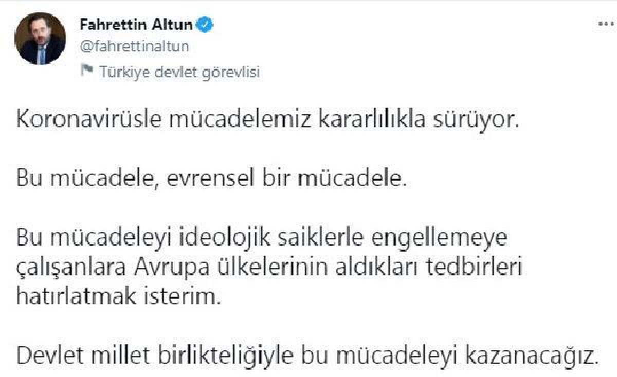 Altun: Bu mücadele, evrensel bir mücadele
