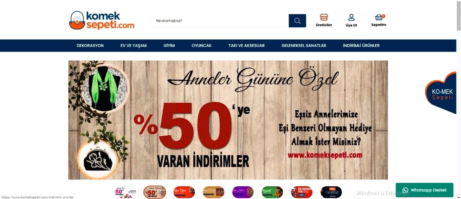 KOMEK Sepeti\'nde Anneler Günü\'ne özel indirim