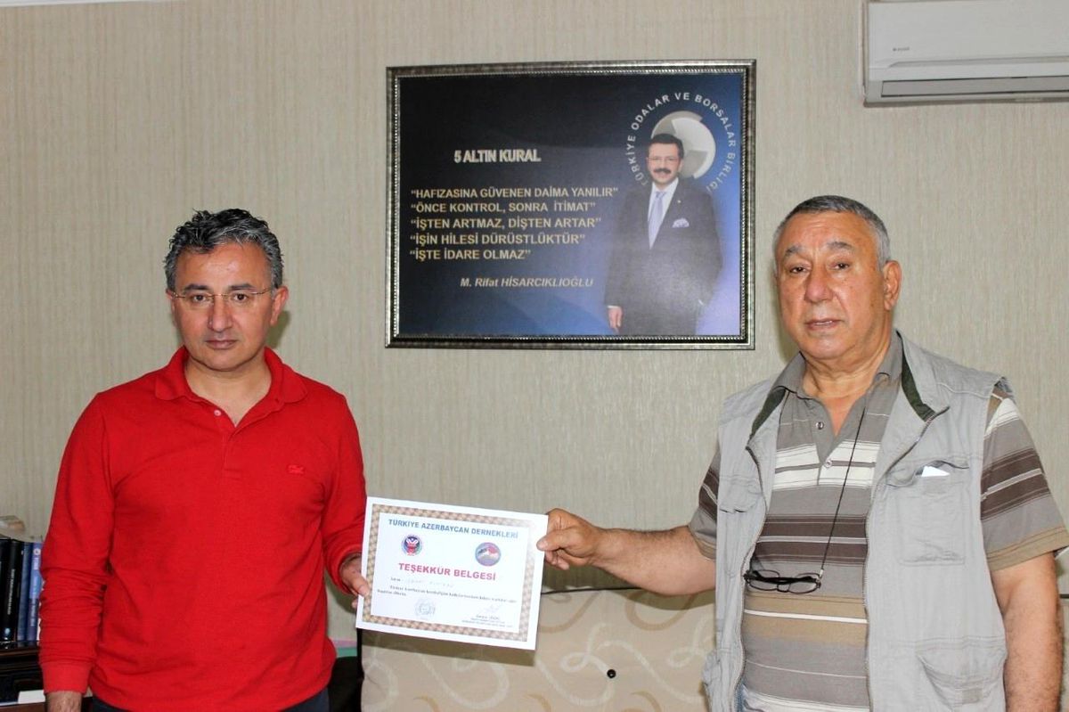 Ünsal\'dan Kumtepe\'ye teşekkür belgesi